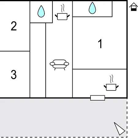 Three-bedroom In Holiday home *